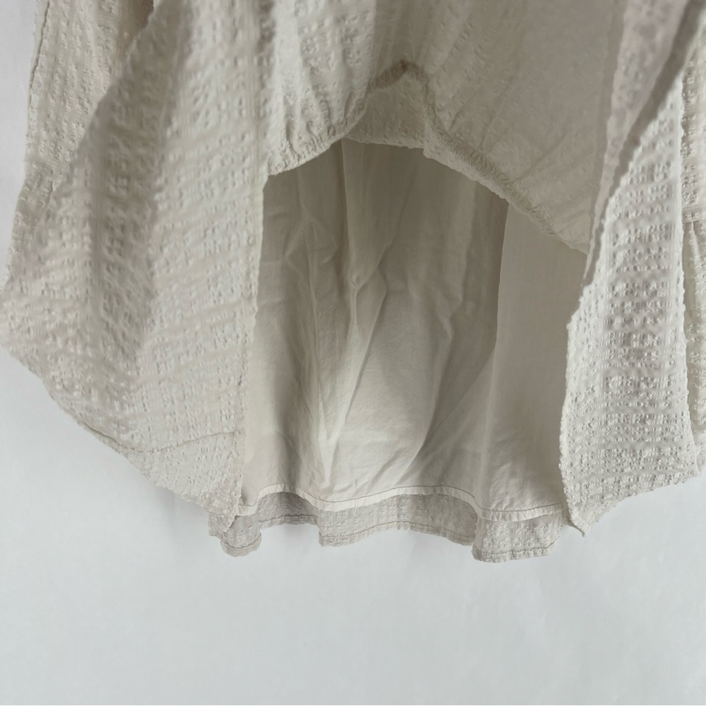 Sophie‎ Rue Cream Lightweight Textured Puff Sleeve Peasant Mini Dress Size L - Picture 5 of 10